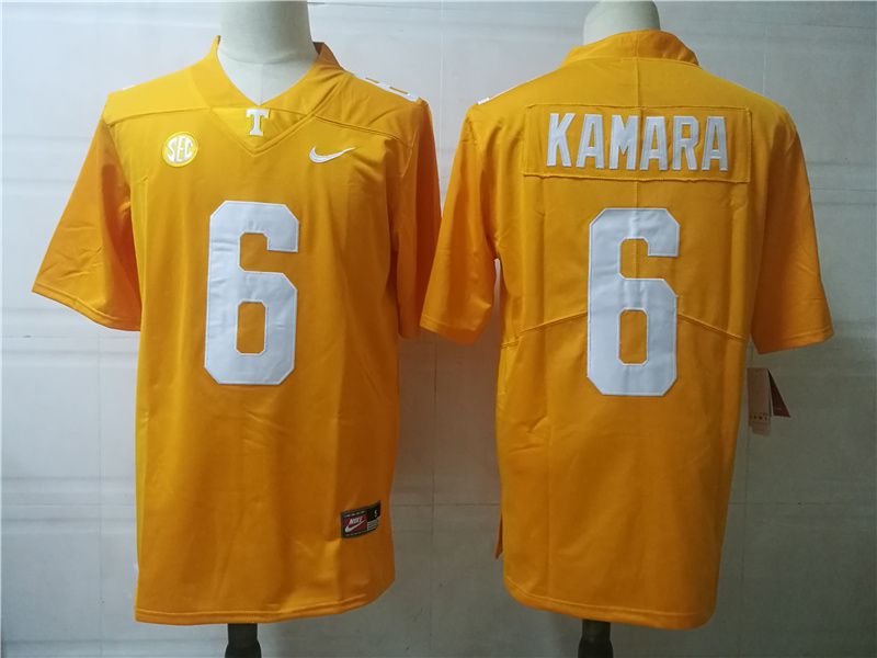 Men Tennessee Volunteers #6 Kamara Yellow Nike 2025 NCAA Jersey